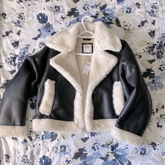 Abercrombie Sherpa leather jacket - Picture 1 of 2